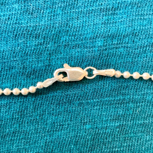 Silvertone Key Pendant on Sterling Chain - Picture 6 of 6